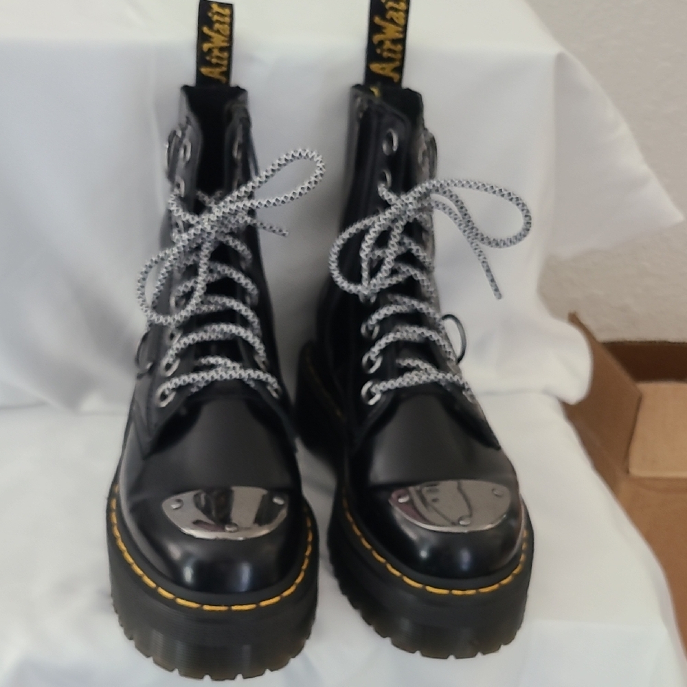 Dr Martens Black Jadon Metal Plate Platform Boots